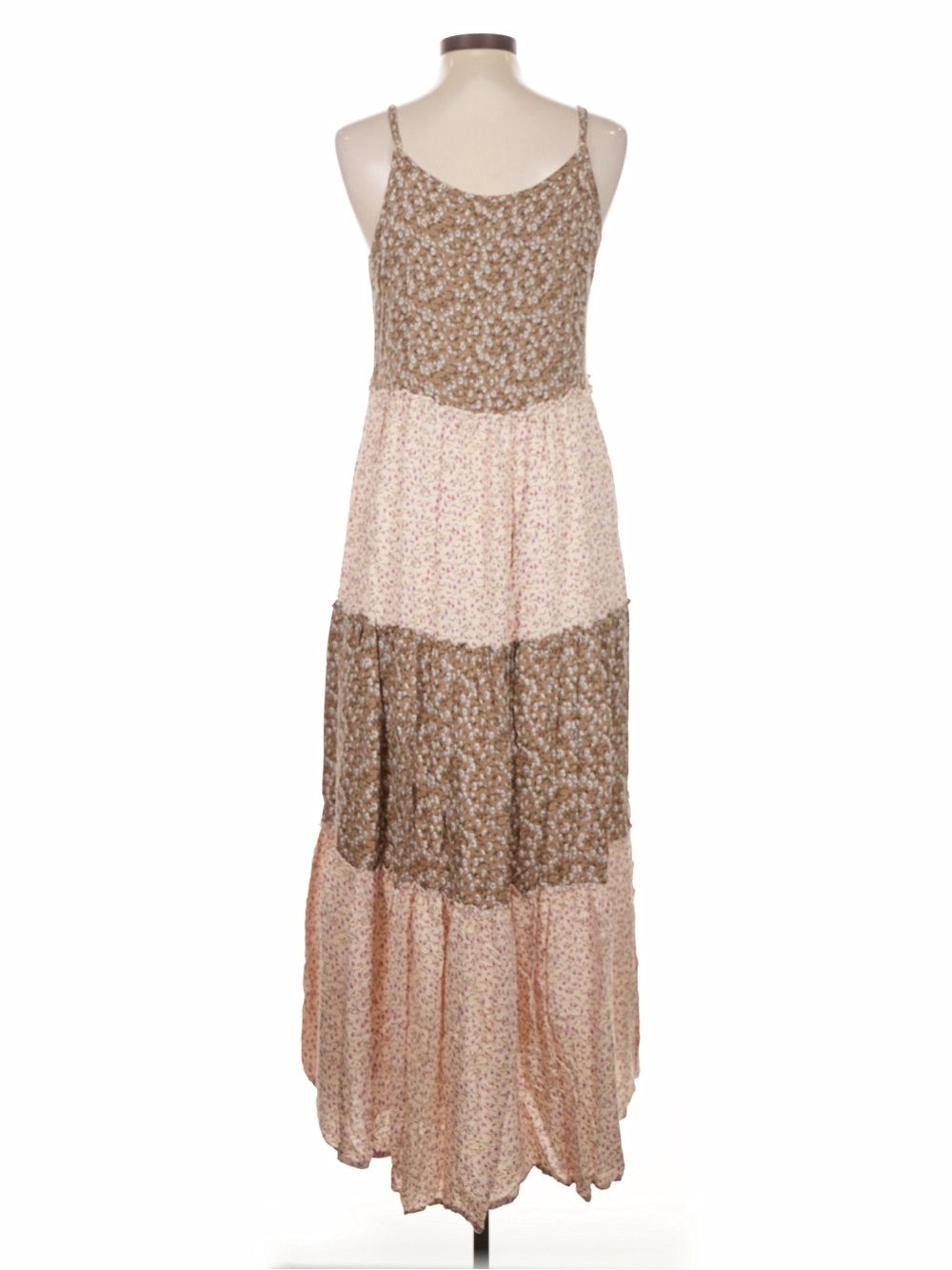 Natural Life Kaia Boho Cottagecore Mixed Floral Print Tiered Maxi Dress• Medium - Picture 5 of 7